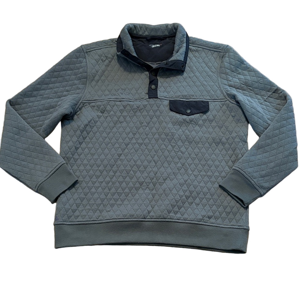 Untuckit Quilted Pullover Jacket Snaps Gray Men’s… - image 1
